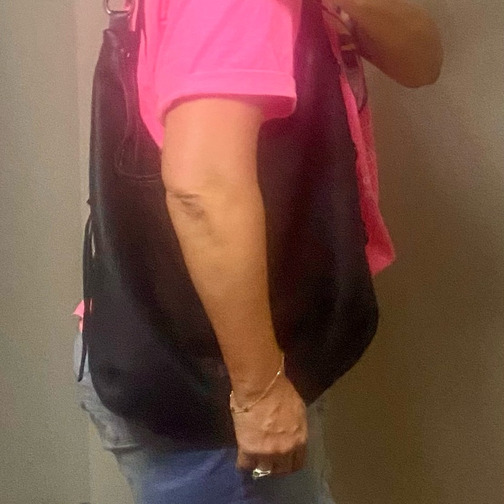 Lucky Brand Black Leather Shoulder Tote